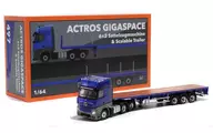 1/64 Mercedes-Benz ACTROS ギガスペース 6x2 セミトラクター ＆ スケーラブルトレーラー(左ハンドル)(ブルー) [KS088/KS101-497]