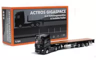 1/64 Mercedes-Benz ACTROS ギガスペース 6x2 セミトラクター ＆ スケーラブルトレーラー(左ハンドル)(ブラック) [KS088/KS101-499]