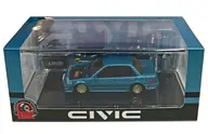 1/64 ホンダ シビック EF2 1991 LHD(カスタムブルー/ブラックボンネット) [64B0472]