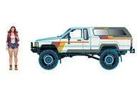 1/64 1985 トヨタ トラック 4×4 キャンパーシェル (ホワイト) with キャンプガール フィギュア [67500-MJS06]