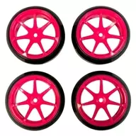 PULL DRIFT TYRE FITTED WITH WHEELS (AVS MODEL T7 WHEEL OFFSET 1 PINK) [HD-091PK]