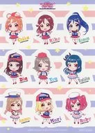 Aqours (SD) Sticker Sheet 「 Sega Collaboration Cafe Love Live! Sunshine! The School Idol Movie Over the Rainbow 」 Movie Coupon Exchange Benefit