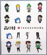 Hoja de etiquetas "Takada Pop-up Store" con todas las ilustraciones de Takada
