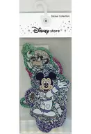 Mickey and Friends (Hologram / Space Swimming) Sticker / Sticker die-cut (4-Pack Set) Sticker Collection "Disney" Disney Store Only