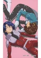"MOBILE SUIT GUNDAM SEED Peta Collection" by Kira Yamato & Aslan Zara (pink background)