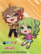 伏見ガク＆森中花咲 ステッカー 「バーチャルYouTuber にじさんじ×ROUND1 コラボキャンペーン 第1弾」 スポッチャコーナー大冒険・ボウリングスコア登録キャンペーン品