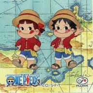 Ruffy & Pekochan milky×ONE PIECE Sticker "FUJIYA x ONE PIECE"