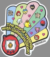 The world expands with communication! "Iwai 28 Shu-nen! Tamagotchi Ba-Sude! Trading Tamagotchi Die Cut Sticker"