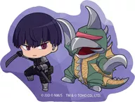 Soshiro HOSHINA & Gaigan Chibi Character Die Cut Sticker "Kaiju 8 × Godzilla Collaboration"