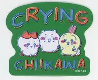 Little Kawa & Hachi Ware & Rabbit (CRYING) sticker retro print style "Little Kawa is small and cute"