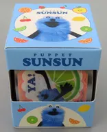 "パペットスンスン", selo de máscara com caixa de fruta