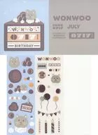 [單品]Warne(SEVENTEEN)貼紙SET(5件組)"HAPPY WONWOO DAY BIRTHDAY BOX VER.2>隨附品