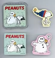 スヌーピー＆ウッドストック(雪だるま) 「PEANUTS(SNOOPY) Favorite Storyシリーズ ケース入りシール」