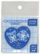 マイメロディ＆クロミ×DOLLY MIX(ブルー) アクリルステッカー 「サンリオキャラクターズ」