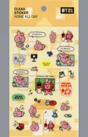 COOKY(ジョングク) クリアステッカー(HOME ALL DAY) 「monopoly×BT21」