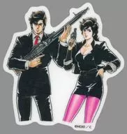 冴羽リョウ＆槇村香(スーツ) ダイカットステッカー 「シティーハンター」