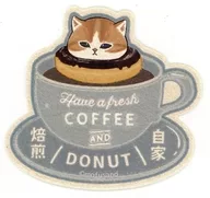 自家焙煎 COFFEE AND DONUTS スマホに貼れるサイズのステッカー 「mofusand」
