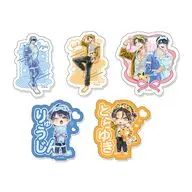 水走龍仁＆菖蒲虎幸 山野でこ先生 描き下ろし ステッカーセット パジャマver. 「しゅきしゅきMAXハート」
