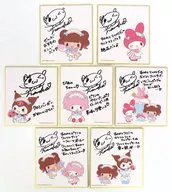 全7種セット 諏訪ななか サイン入りミニ色紙 「Nanaka Suwa My Melody Cafe」