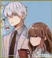 冬月さん＆氷室くん(背景水色) 「氷属性男子とクールな同僚女子 ミニ色紙コレクション」