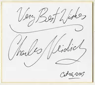 チャールズ・ナイディック 直筆サイン色紙