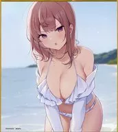 Icomochi Illustration (Brown Hair / Hakusui Kimono) "Blind Mini Colored Paper at Icomochi Exhibition Commemorating the Release of Art Collection"