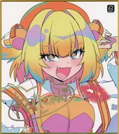 パイン(飛び級JK制服) 複製キスマーク付き!サイン色紙 「コナミ プレミアムくじ ONLINE ボンバーガール パインがいっぱいくじ」 C-7賞