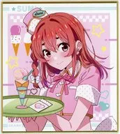 桜沢墨 ミニ色紙 「くじコレ 彼女、お借りします 真夏のアイス屋さん」 C-04賞