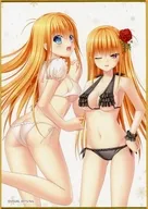 西森柚咲＆美砂 A6判色紙 「Eureka!オンラインくじ Charlotte オンラインくじ 2nd」 E-6賞