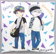 Shinji & Kaoru Geewhiz StompStamp Pattern Cushion "Evangelion Shin Gekijoban" Evangelion Store Tokyo 01 Limited