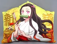 Nezuko Kamado Kinga New Year Charjiro and New Year's visit illustration Ema-shaped cushion "Demon Slayer: Kimetsu no Yaiba" C101 goods