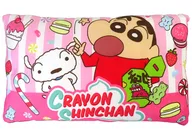 野原しんのすけ＆シロ(ピンク/お菓子) クッション 「クレヨンしんちゃん」 中国限定