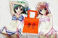 Kaede & Asa Life-size Bed Sheets (with Tote Bag) "SHUFFLE!" Princess Dengeki Published in September 2006 Extra Whole Navel Special Appendix