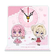 れな子＆真唯 アフタヌーンティー ぷちちょこミニアクリル置時計 「わたしが恋人になれるわけないじゃん、ムリムリ!(※ムリじゃなかった!?)」