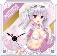 玉樹桜(RQver.) 描き下ろし テーブルクロック 「はつゆきさくら」