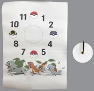 フシギダネ＆ヒトカゲ＆ゼニガメ ウォールクロックステッカー 「ポケットモンスター」