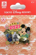 Mickey Mouse (2021 / Karuta) pin badge "Disney" Tokyo Disney Resort only