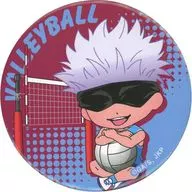 Satoru Gojo / Voleibol, fundo colorido "Jujutsu Mawari Ju Atividades dos clubes Series" Pode emblemas (beisebol, vôlei) "