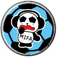 ミファンダ (blue) "Singing Soccer Panda ミファンダ metal badge 01"