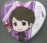 "Kiramune Presents metal badge Kamiya Live 2016" "LIVE THEATER" "(heart) by Hiroshi Kamiya (background purple)"