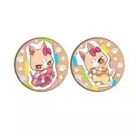 01. Pink Nene & Orange Nene metal badge 2-piece set "My sister is a cat"