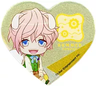 Muku Sakisaka heart-shaped acrylic badge "A3! (A3) in Namja town - Iyashi no Mori no Omotenyashi"