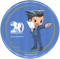 Phoenix Wright "Ace Attorney Series x Pasera Series 20 th Anniversary Collaboration Cafe Original Trading metal badge (Special Costume Design)" Anshin Yado Nagoya Sakae Store only