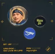 Juego de 3 tipos de insignias de pin "Desbloquear : GO LIVE IN LIFE" de Hyunjin (Stray Kids)