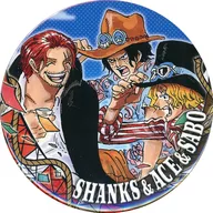 Shanks, Aces and Sabot "ONE PIECE Tokyo ONE PIECE Tower Collection metal badge 2nd"