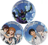 集合(主视觉)徽章3个SET"EVANGELION CROSSING EXPO-新世纪福音战士大博览会-"