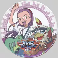 Inoe Kyo & Hawk Mon "DIGIMON ADVENTURE 02 x Karaoke no Tetsujin Trading metal badge"