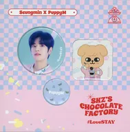 Sunmin SKZ×SKZOO PIN BUTTON SET (metal badge 3-piece set) "Stray Kids 2nd #LoveSTAY' SKZ' CHOCOLATE FACTORY'"