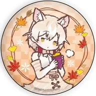 Domestic cat' metal badge Kemono Friends 11. Autumn leaves ver. Graph art illustration'