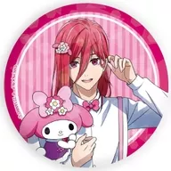 Sengiri Hyoma × My Melody "Blue Rock × Sanrio Character Couple's Hologram metal badge (65 mm) 01. Drawing illustration"